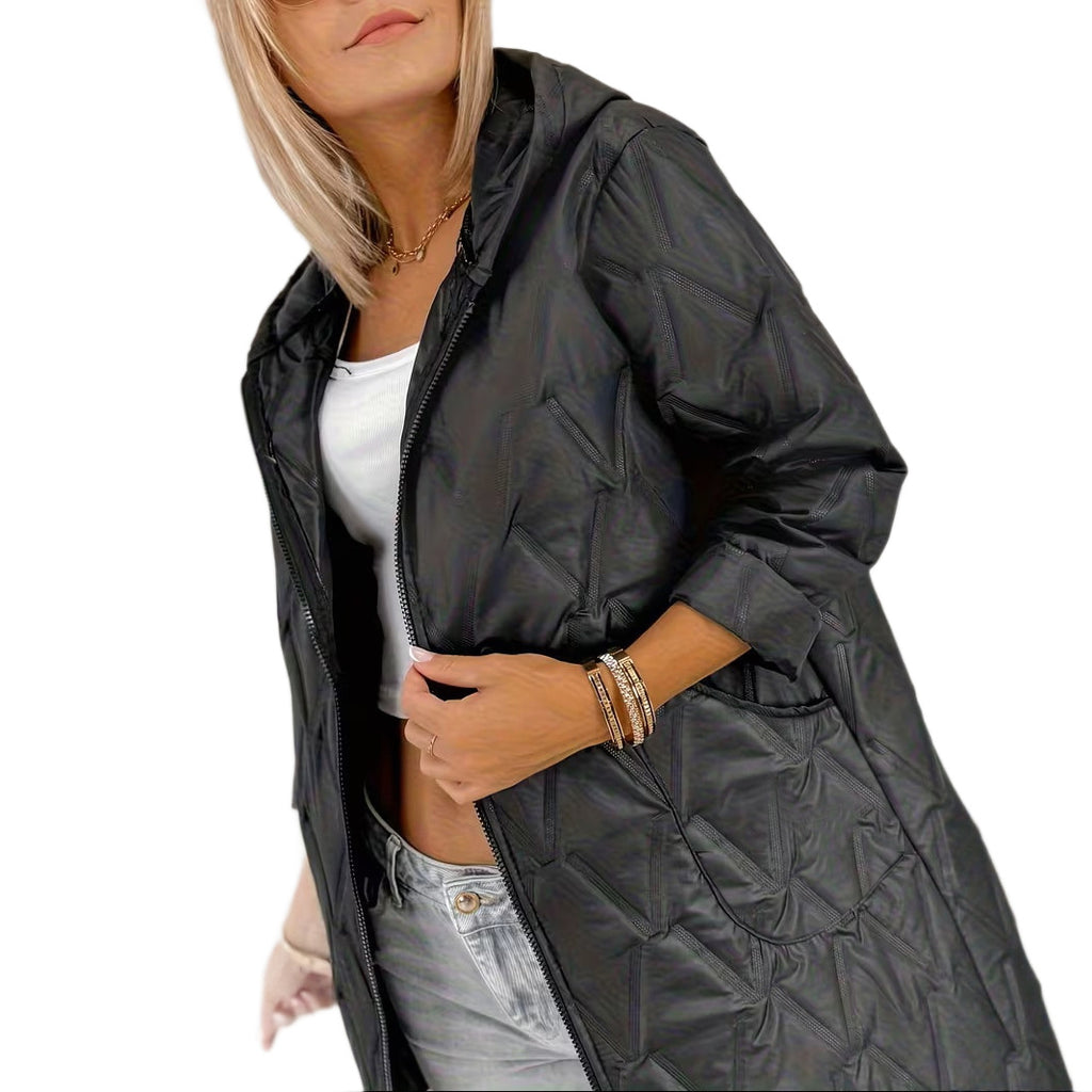 Weitläufiger, mit Kapuze, schwarzer Mantel – 1XL-5XL – Bild 2 | LuxeStyle