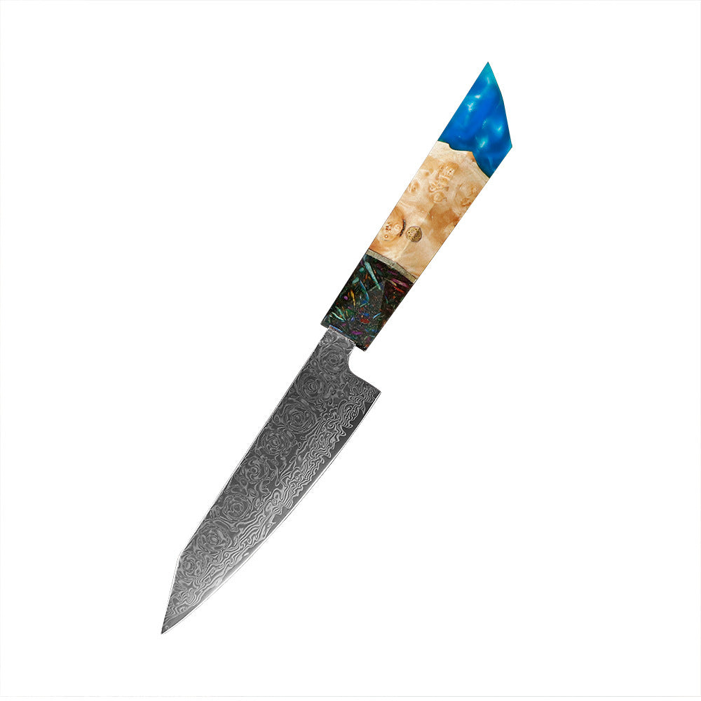 Damast Stahl Kochmesser mit Edelholzgriff