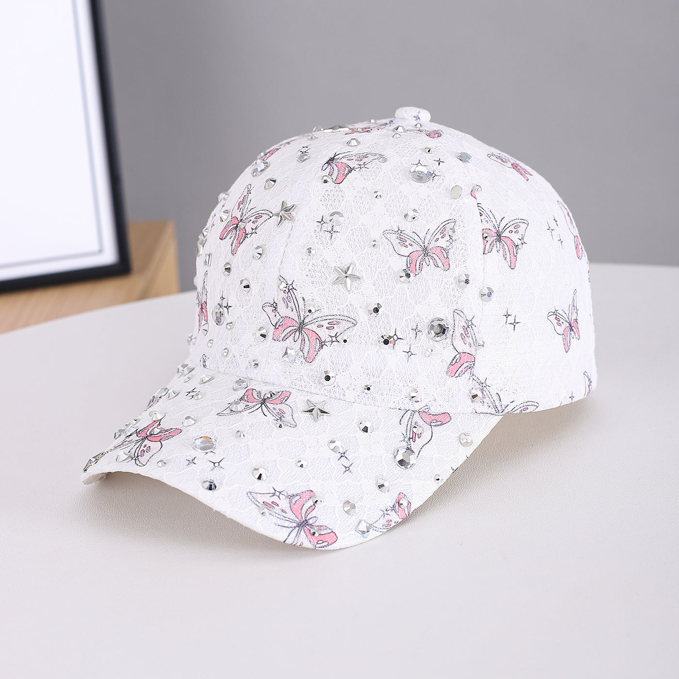 Baseball Cap mit Spitze & Schmetterling