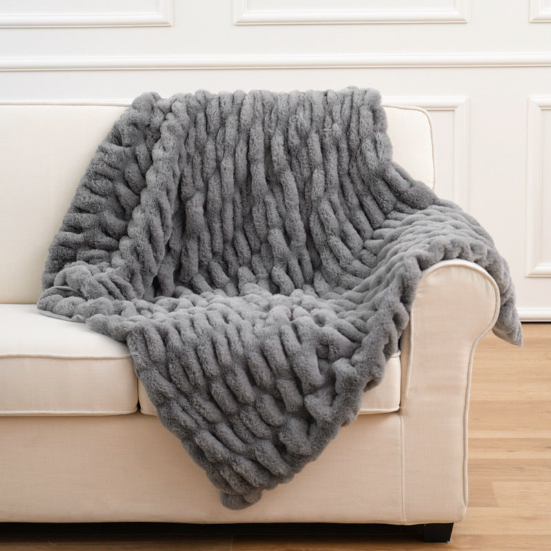 Kuscheldecke Hasenfell-Imitat Tie-Dye