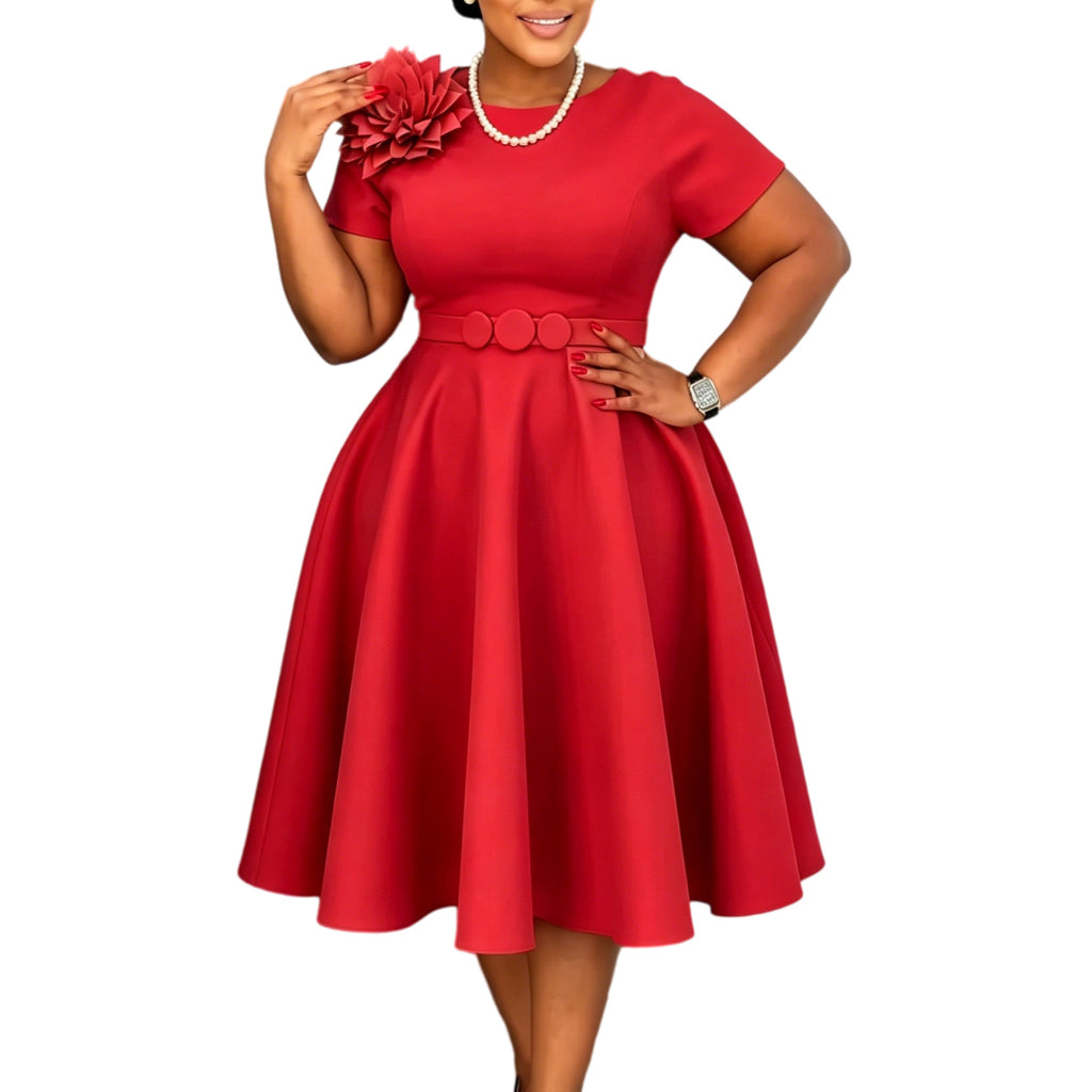 Damenkleid mit grossflächigem Blumenmuster – Bild 9 | LuxeStyle