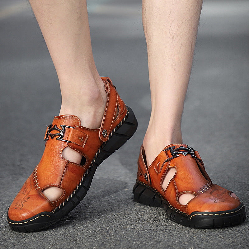 Trendige Herren-Sandalen aus echtem Leder