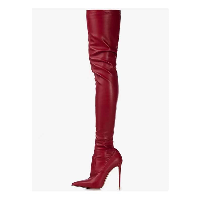 Stretch-Stilettos Oberschenkelhoch mit spitzen Zehen