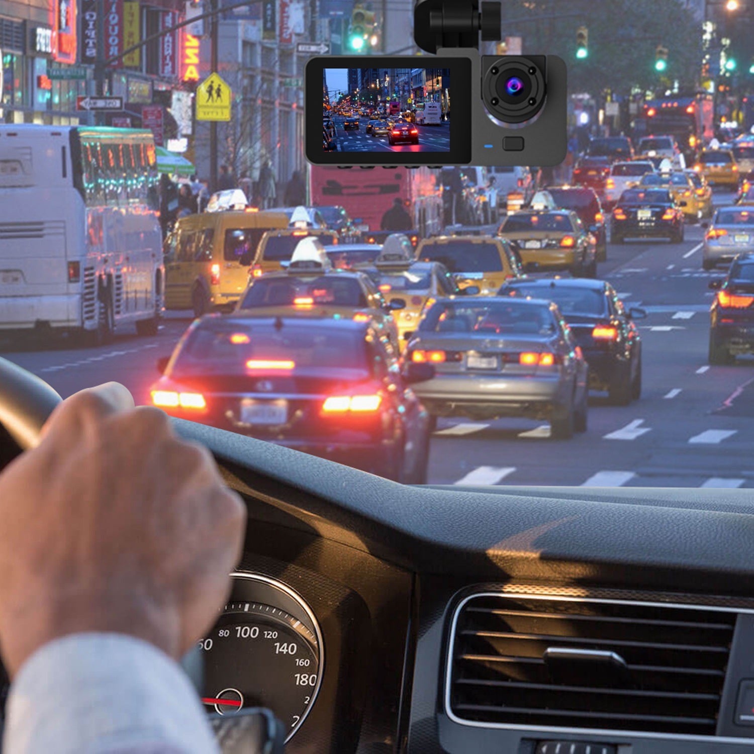 3-Kanal-Dashcam mit Bewegungsmelder