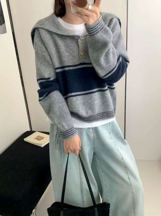 Farbblock-Sweater