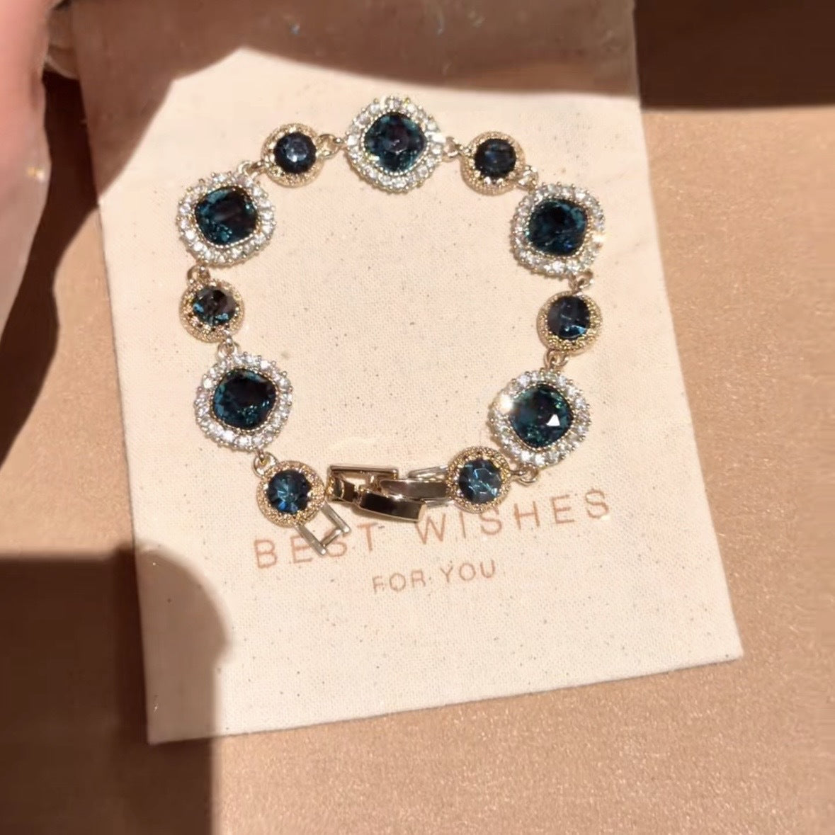 Eisblau Zirkonia Armreif – Korean Ins Style