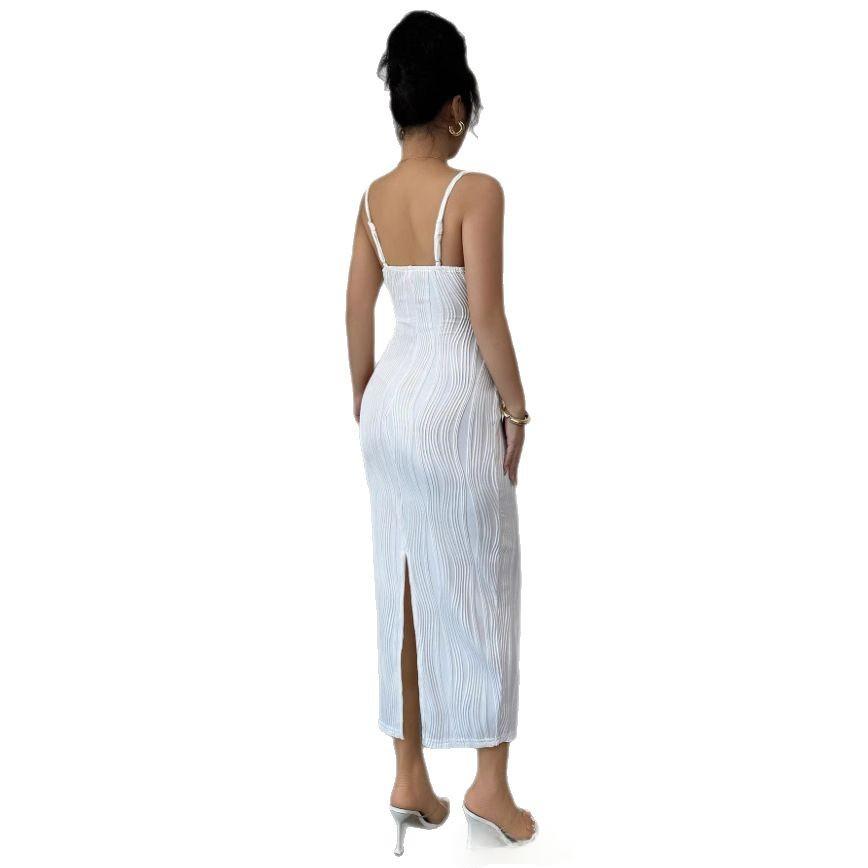 Rückenfreies Maxi-Kleid mit Schlitz