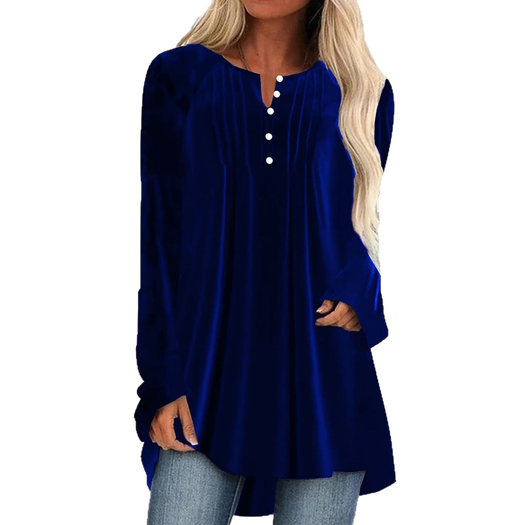 Samtbluse mit V-Ausschnitt