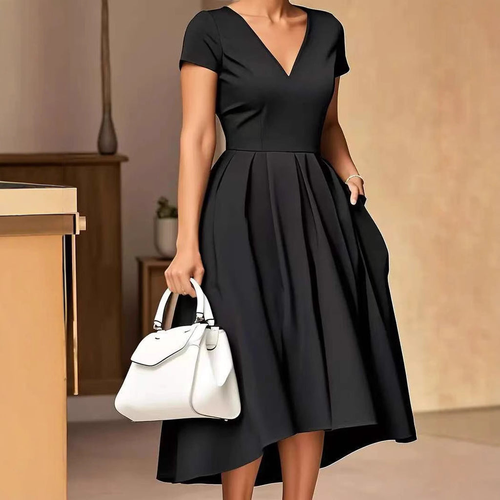 Eleganter Damen A-Linien-Midi-Rock mit V-Ausschnitt