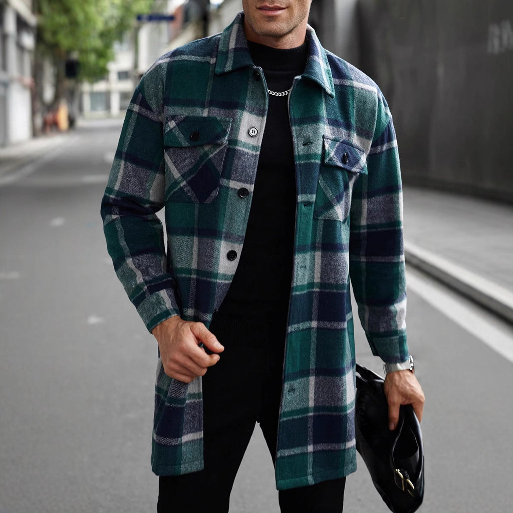 Herren Hemd im Loose-fit mit Revers und Karomuster
