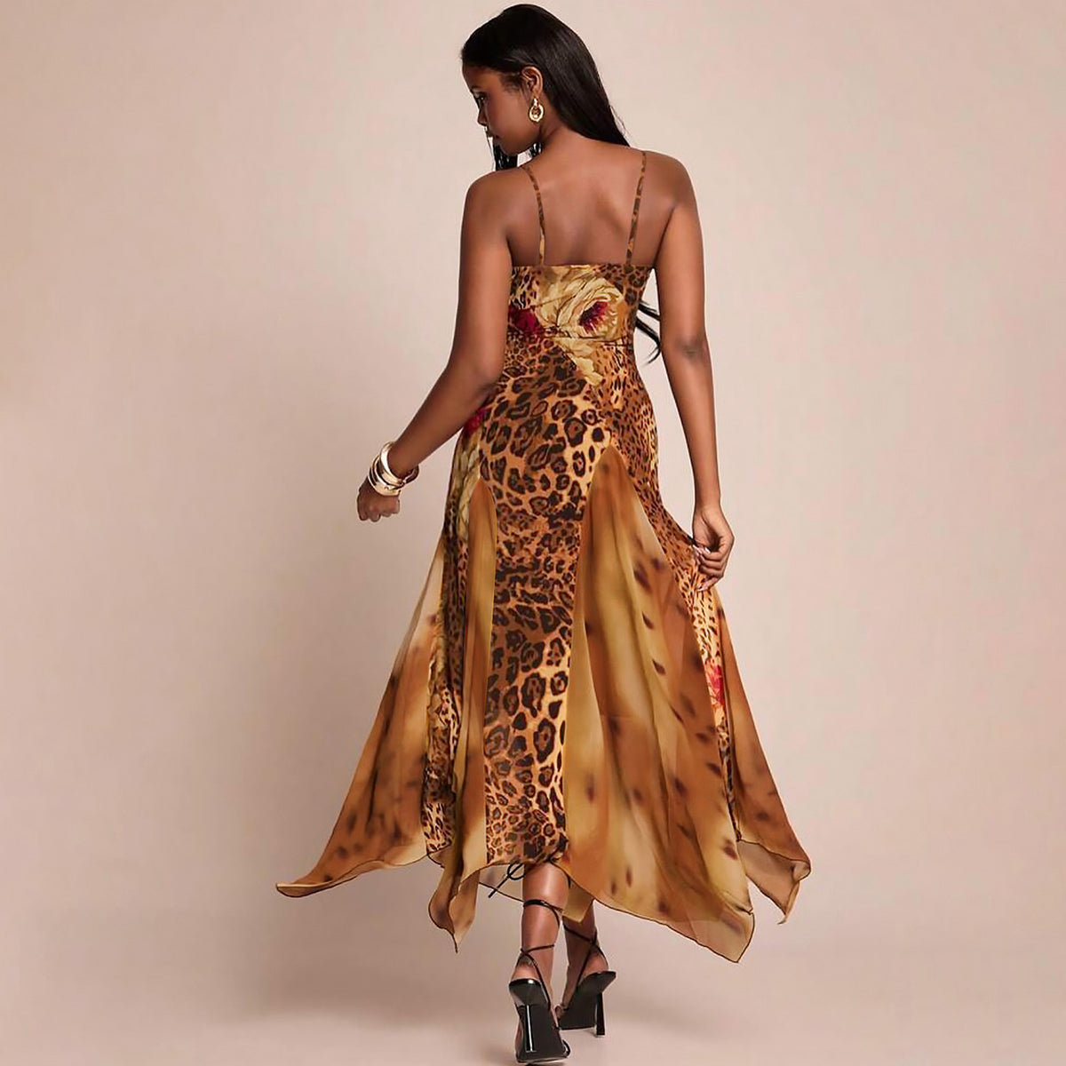 Mesh-Kleid mit Digitaldruck – Bild 5 | LuxeStyle