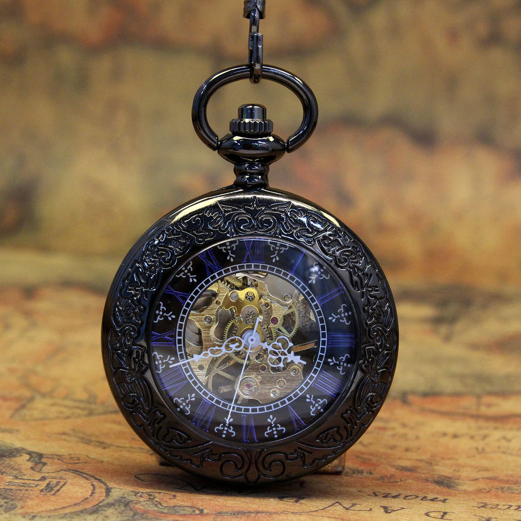 Transparente Retro-Skelett-Taschenuhr – Ansicht 4