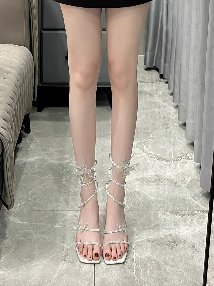Sandalen mit Strass-Schleife & Blockabsatz – Bild 3 | LuxeStyle