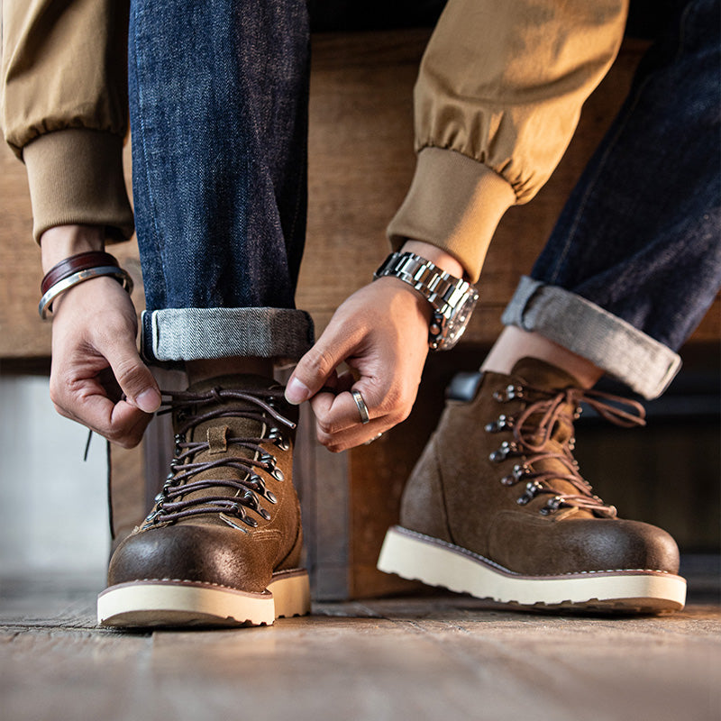 Herren Retro Bergsteiger-Stiefeletten – Bild 8 | LuxeStyle