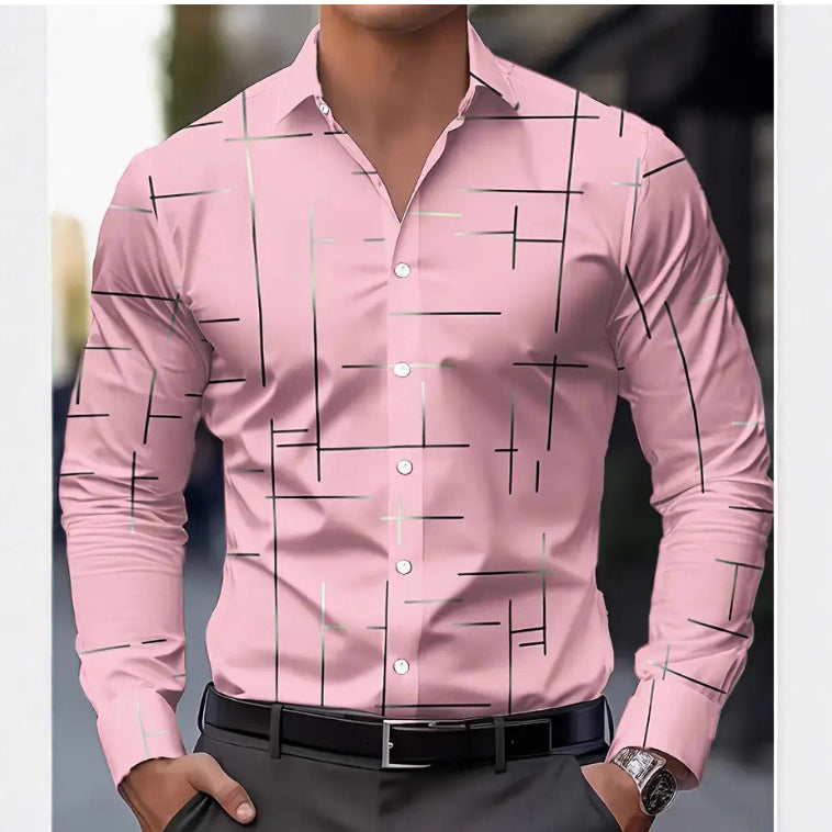 Herren Langarmhemd mit Farbblock-Print – Bild 5 | LuxeStyle