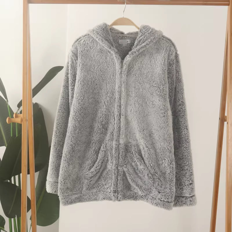 Gefütterter Coral Fleece Loungewear-Hoodie