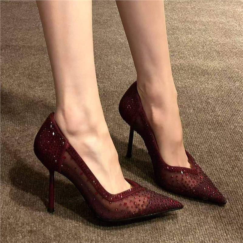 Stiletto Pumps mit Mesh & Glitzer