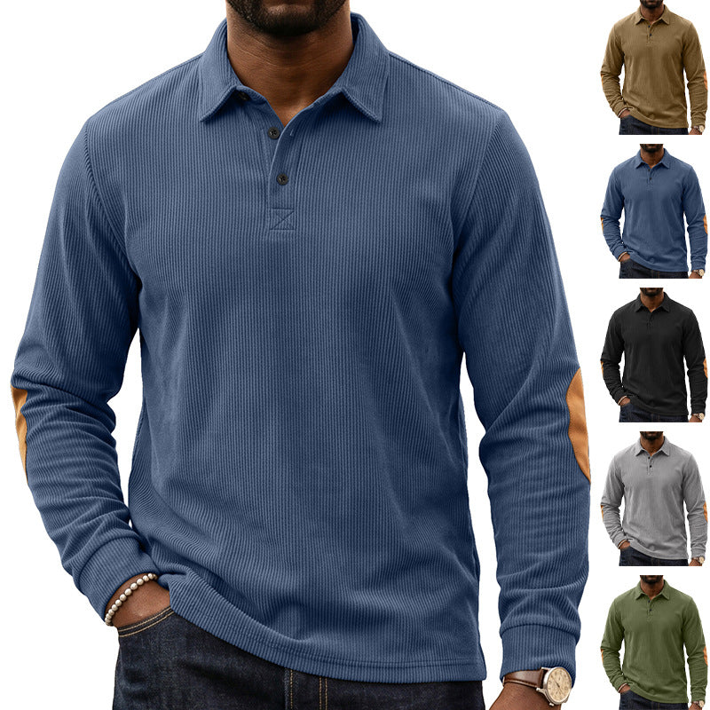 Herren Corduroy Sweatshirt mit Knopfleiste
