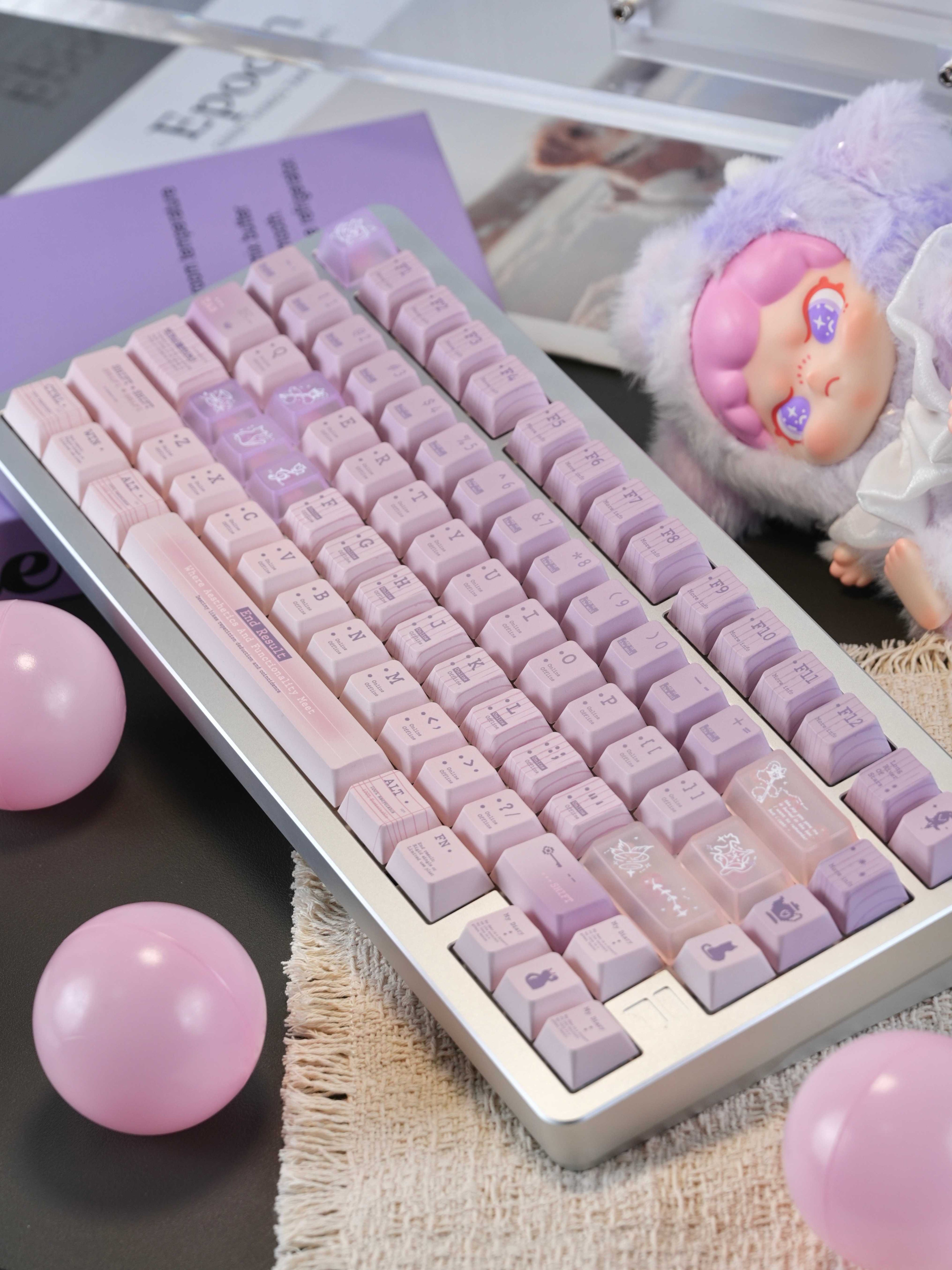 Retro Music Tastenkappen, Pink-Lila – Ansicht 2