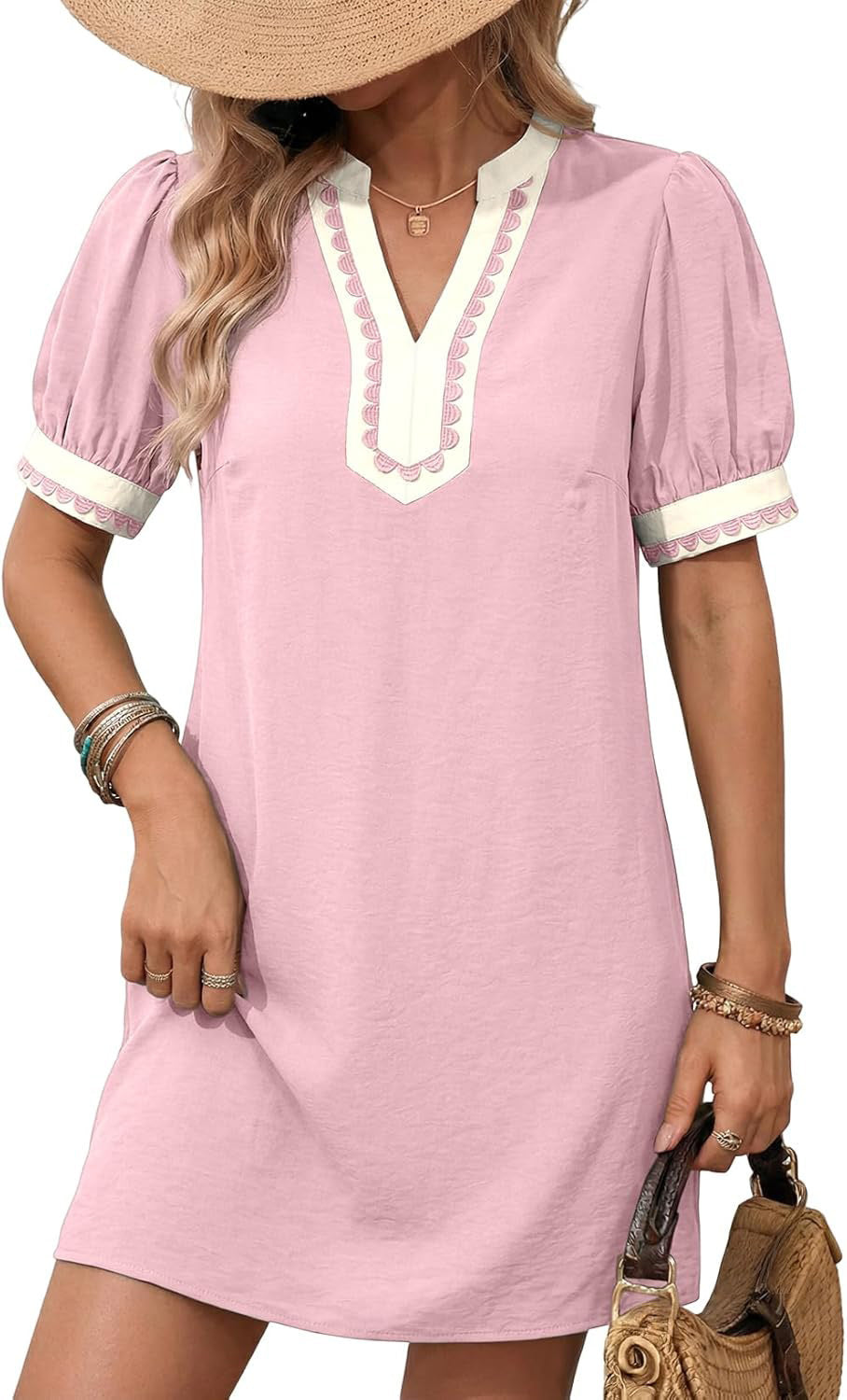 Tunika-Mini-Kleid «Riva» · V-Ausschnitt, Strand-Stil (Damen)