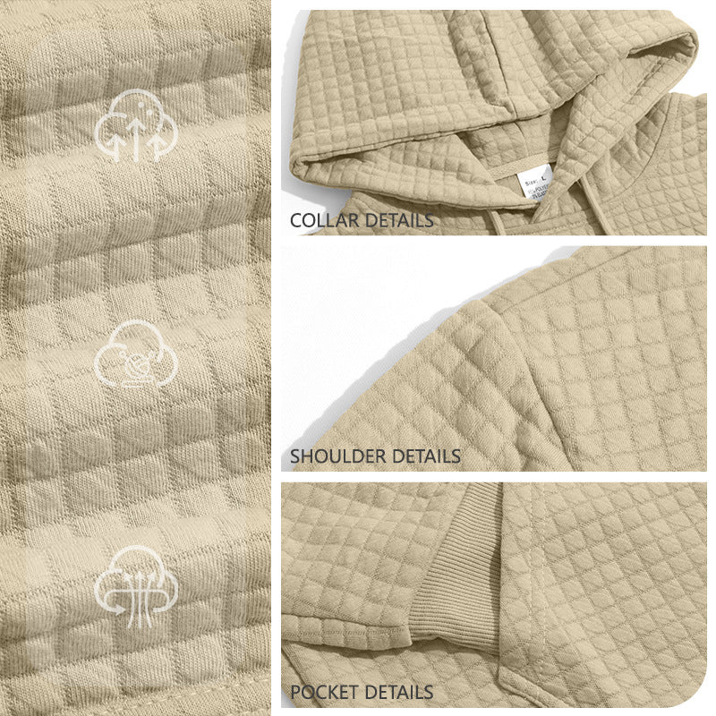 Elastisches Jacquard Kapuzen-Sweatshirt für Herren