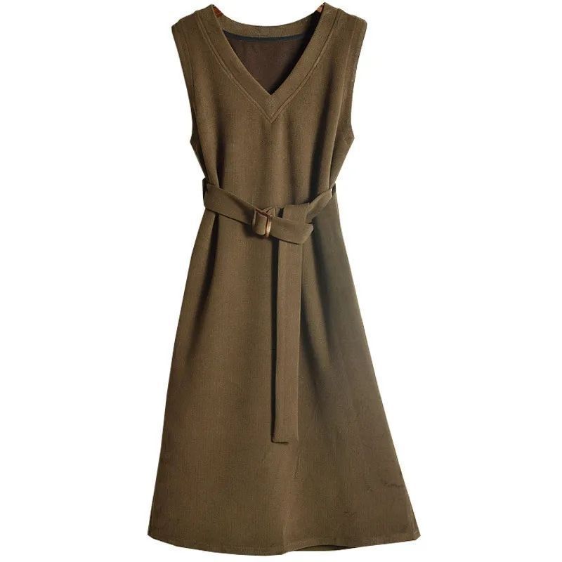 Ärmelloses V-Neck Strickkleid – Bild 9 | LuxeStyle