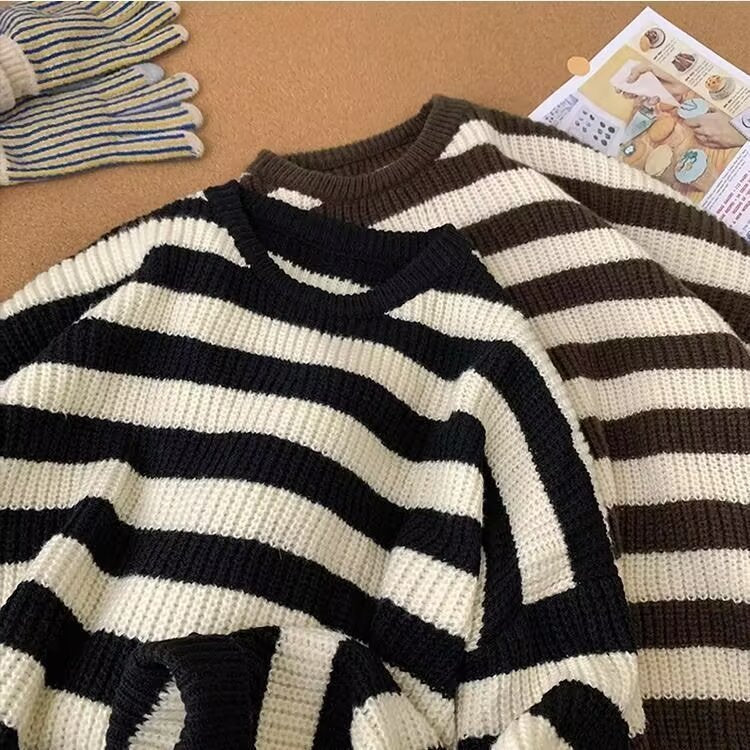 Striped Crew-Neck Pullover