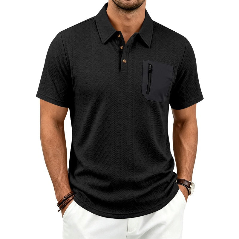 Herren Jacquard Polo-Shirt mit Textur – Bild 10 | LuxeStyle