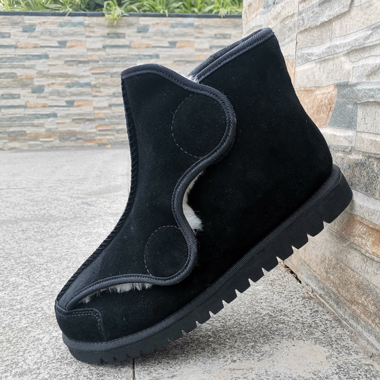 Warme Damen-Schuhe mit Klettverschluss
