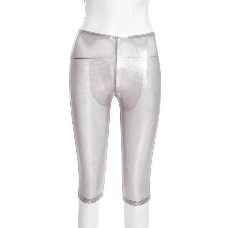 Figurbetonte Capri-Hose mit Patchwork