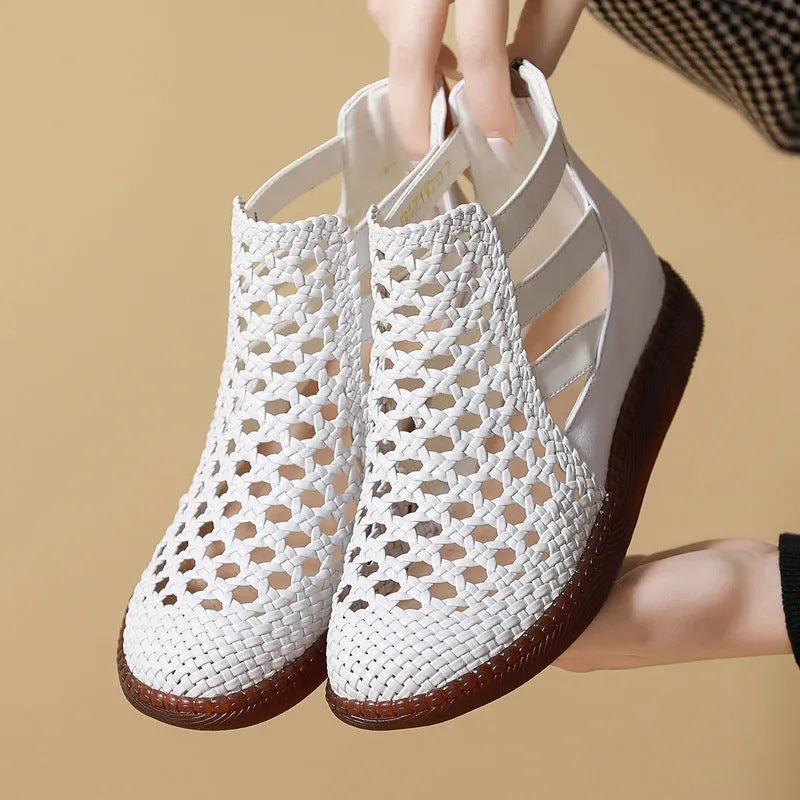 Römer-Sandalen mit Cutouts und hohem Schaft – Bild 5 | LuxeStyle