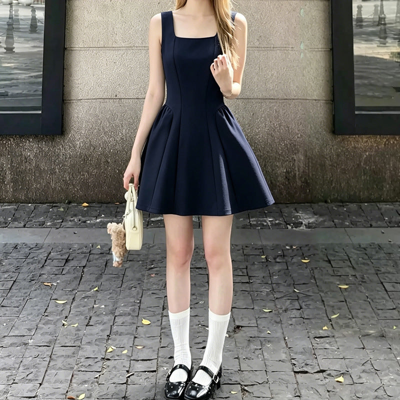 A-Linien Trägerkleid mit Taillenschnürung