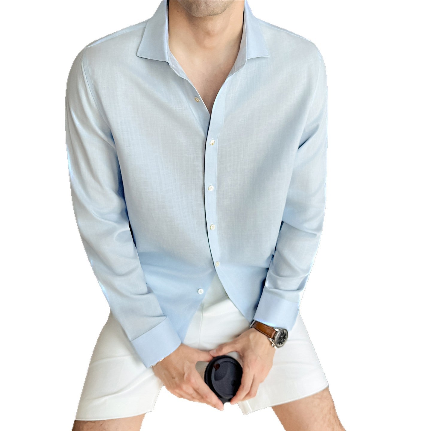 Leinen-Lyocell Slim-Fit Langarmhemd – Ansicht 4