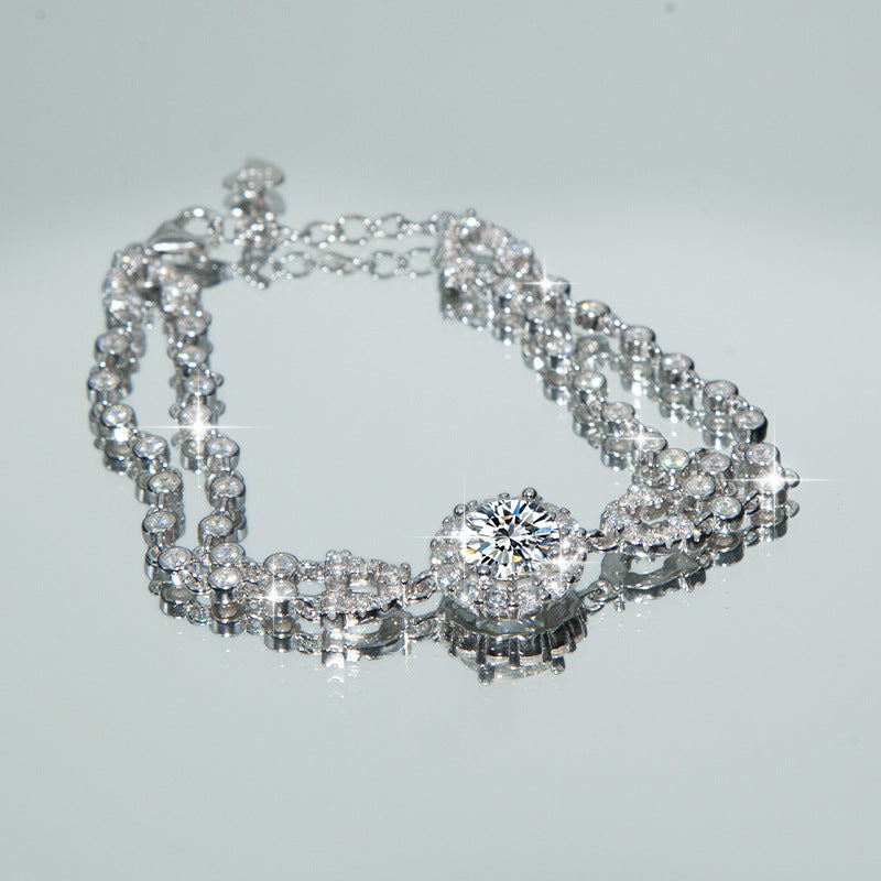 Silberarmband mit Moissanit-Besatz – Bild 5 | LuxeStyle
