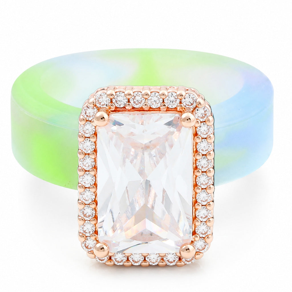 Quadratischer Zirkonring mit Silikoneinlage