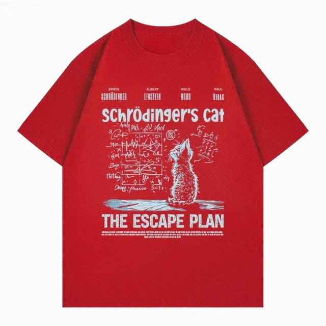 T-Shirt mit Schrödinger's Katze Print