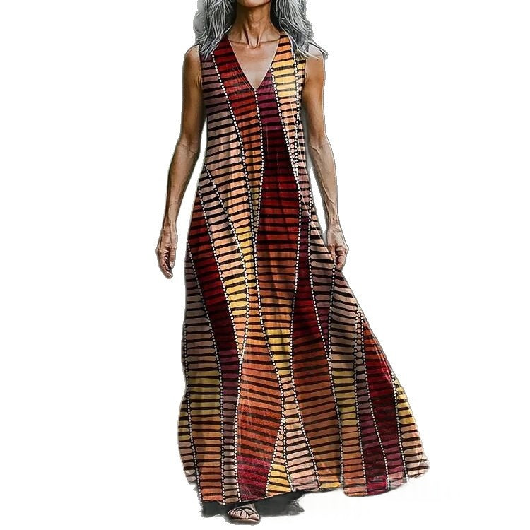 Ärmelloses Midikleid mit 3D-Effektmuster – Bild 4 | LuxeStyle