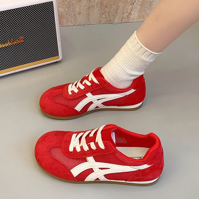 Frauenleder Cortez Schuhe mit atmungsaktivem Mesh
