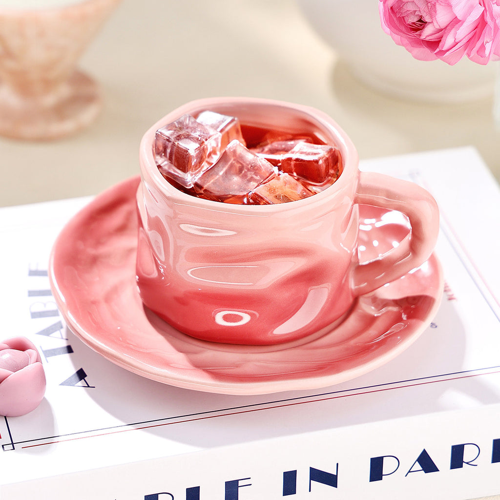 Keramischer Teekopf mit Untertasse | LuxeStyle