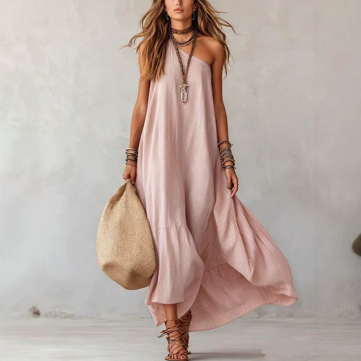 Sommerkleid mit Off-Shoulder-Ausschnitt – Bild 3 | LuxeStyle