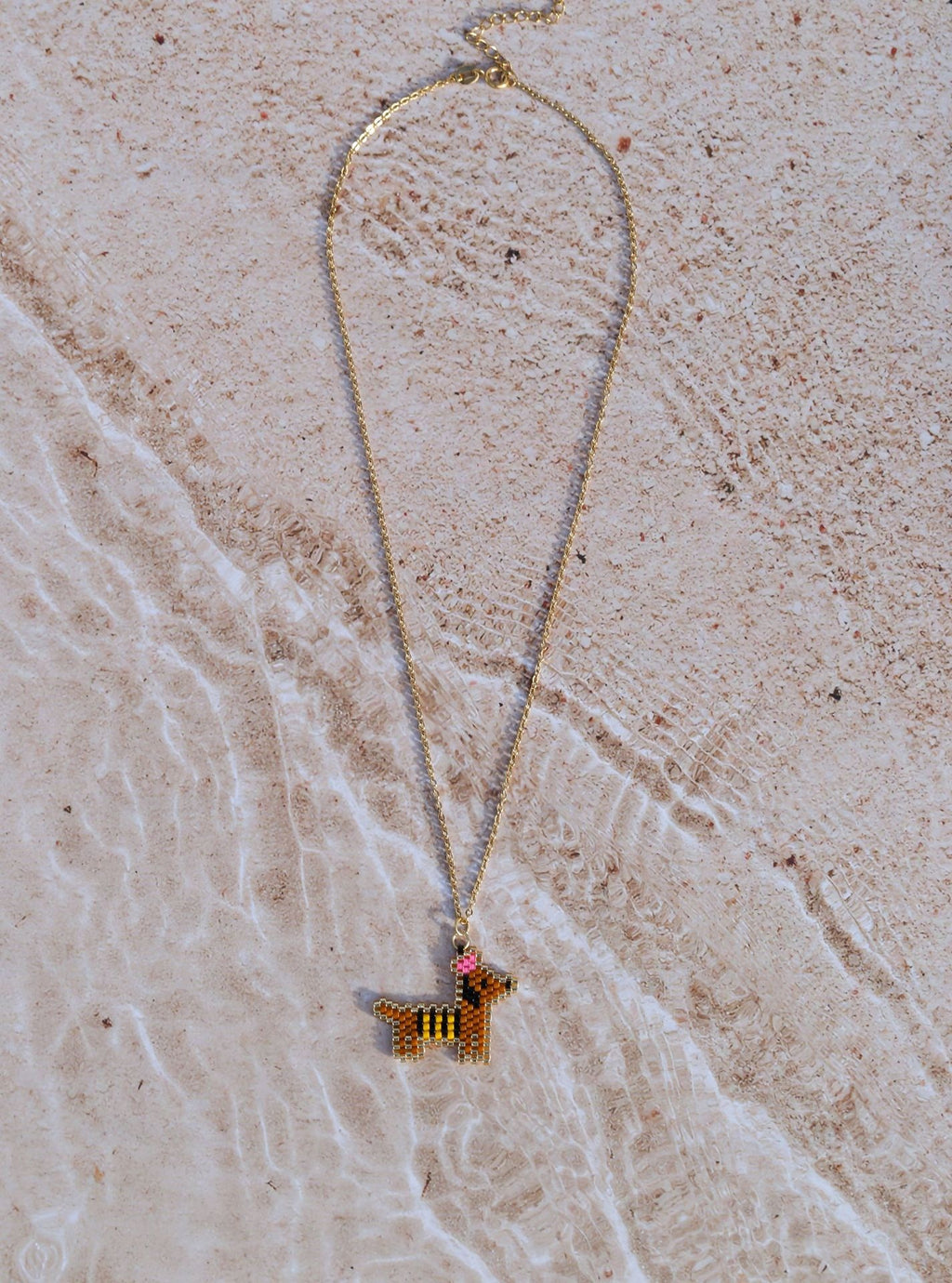 Handgemachte Hunde-Halskette mit Wellenkette