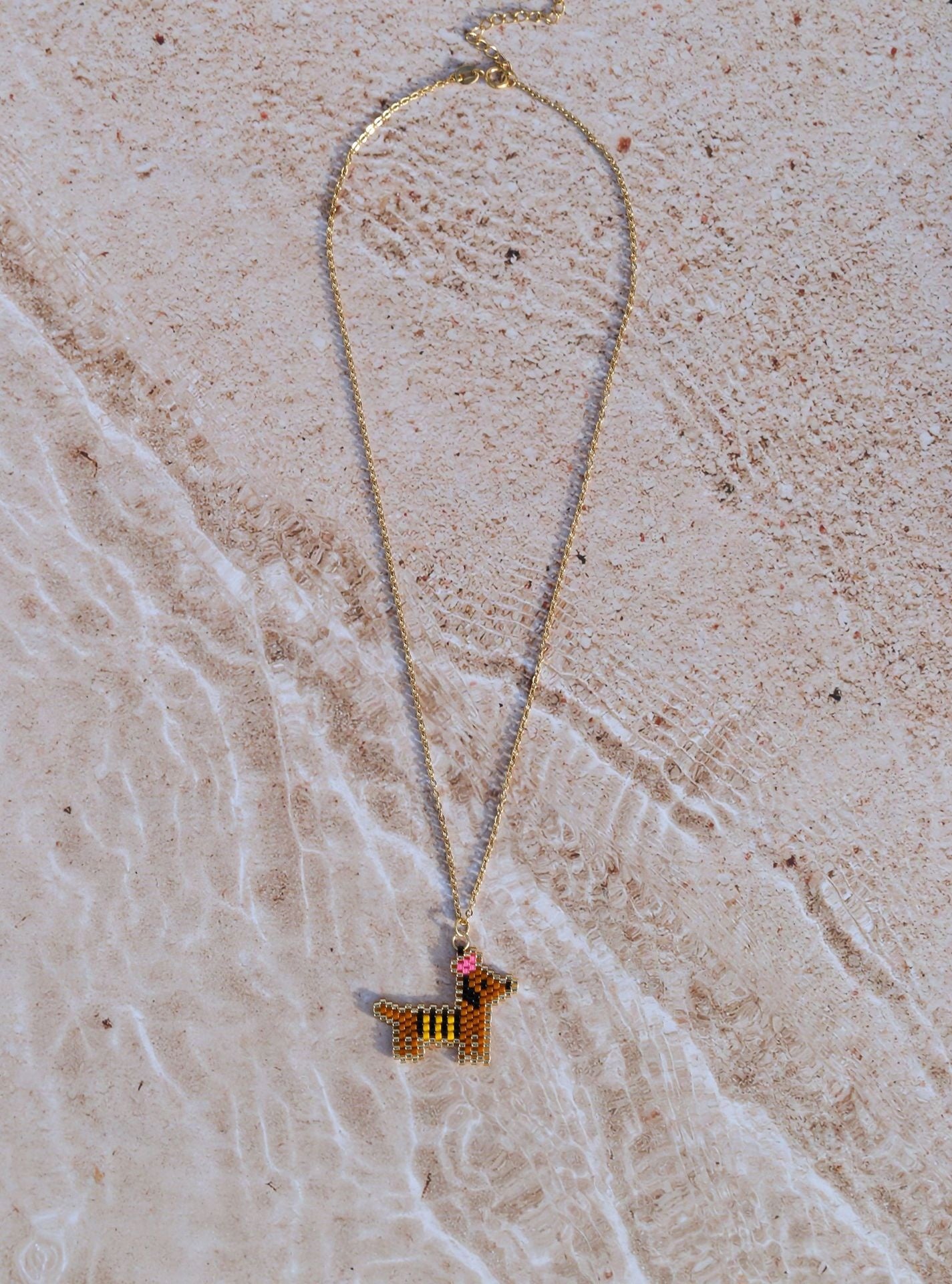 Handgemachte Hunde-Halskette mit Wellenkette