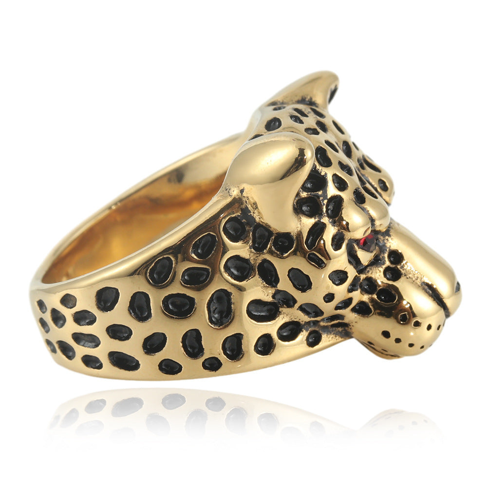 Titanstahl-Ring mit Leopardenmuster – Bild 2 | LuxeStyle