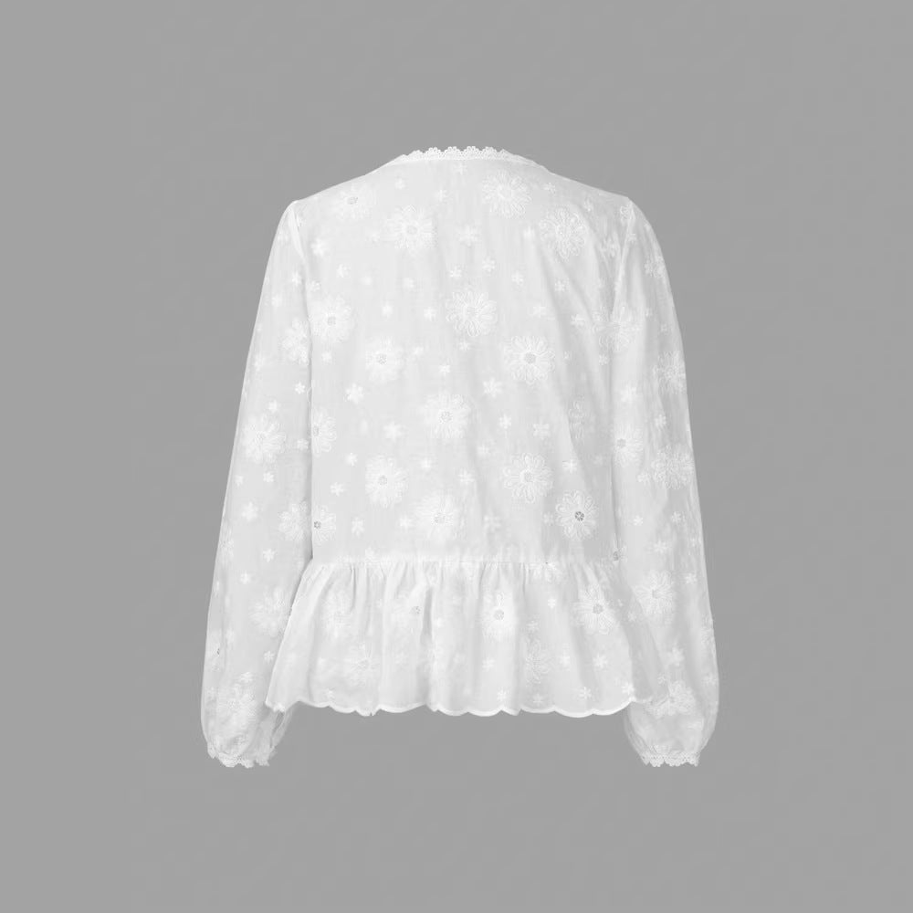 Damenbluse mit langen Ärmeln | LuxeStyle