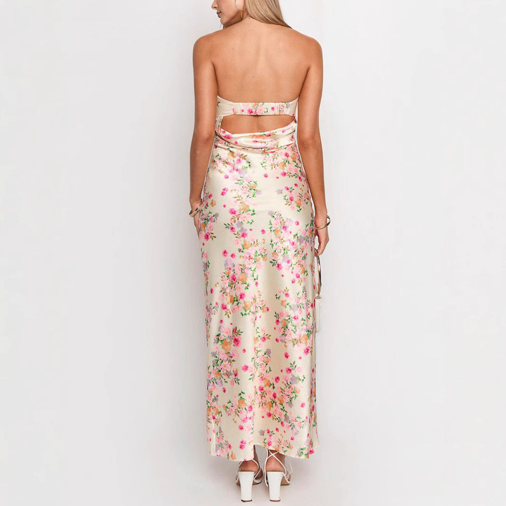Trägerloses A-Linien-Kleid mit Print