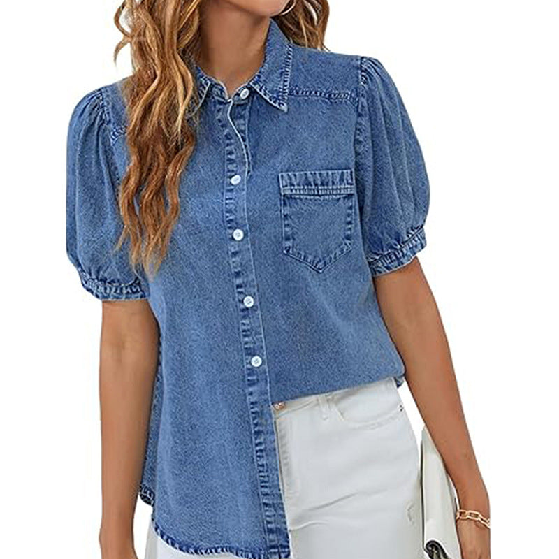 Denim-Hemd mit Umlegekragen – Bild 4 | LuxeStyle