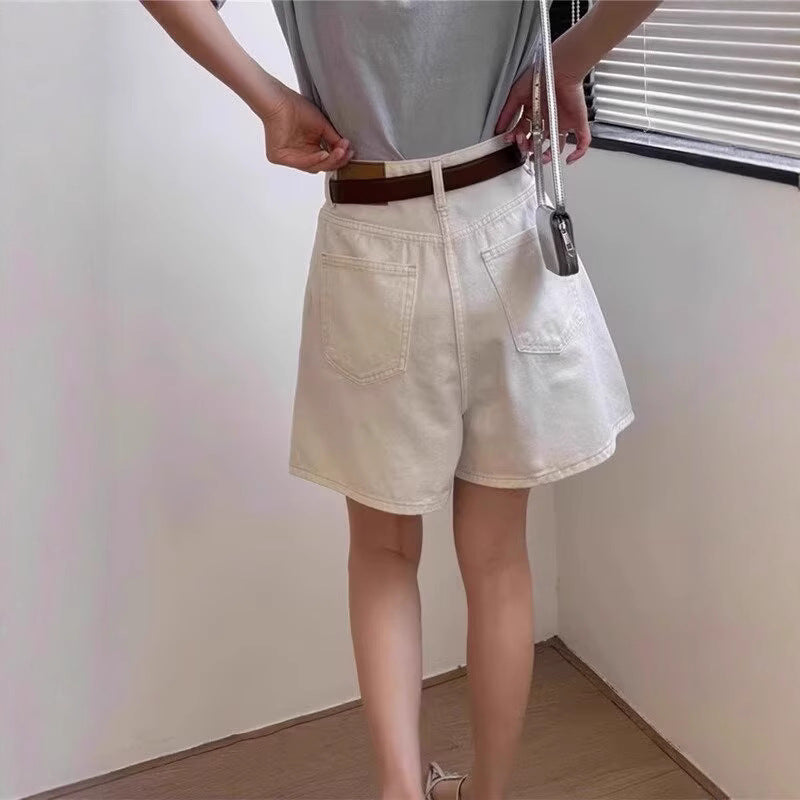 Trendige A-Linie Hot Pants aus Denim