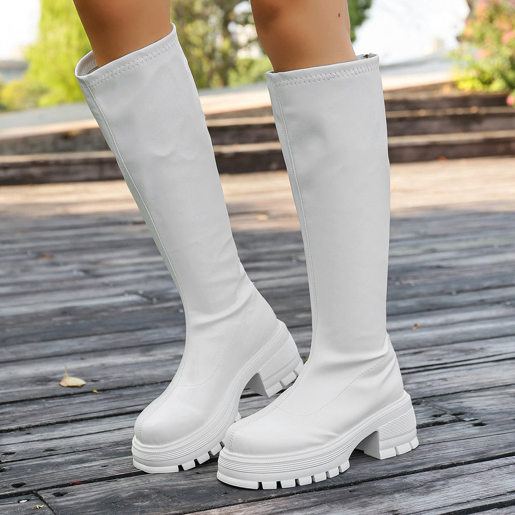 Kniehohe Plateau-Stiefel für Damen