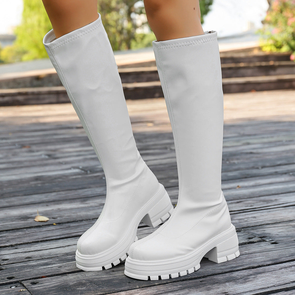Kniehohe Plateau-Stiefel für Damen