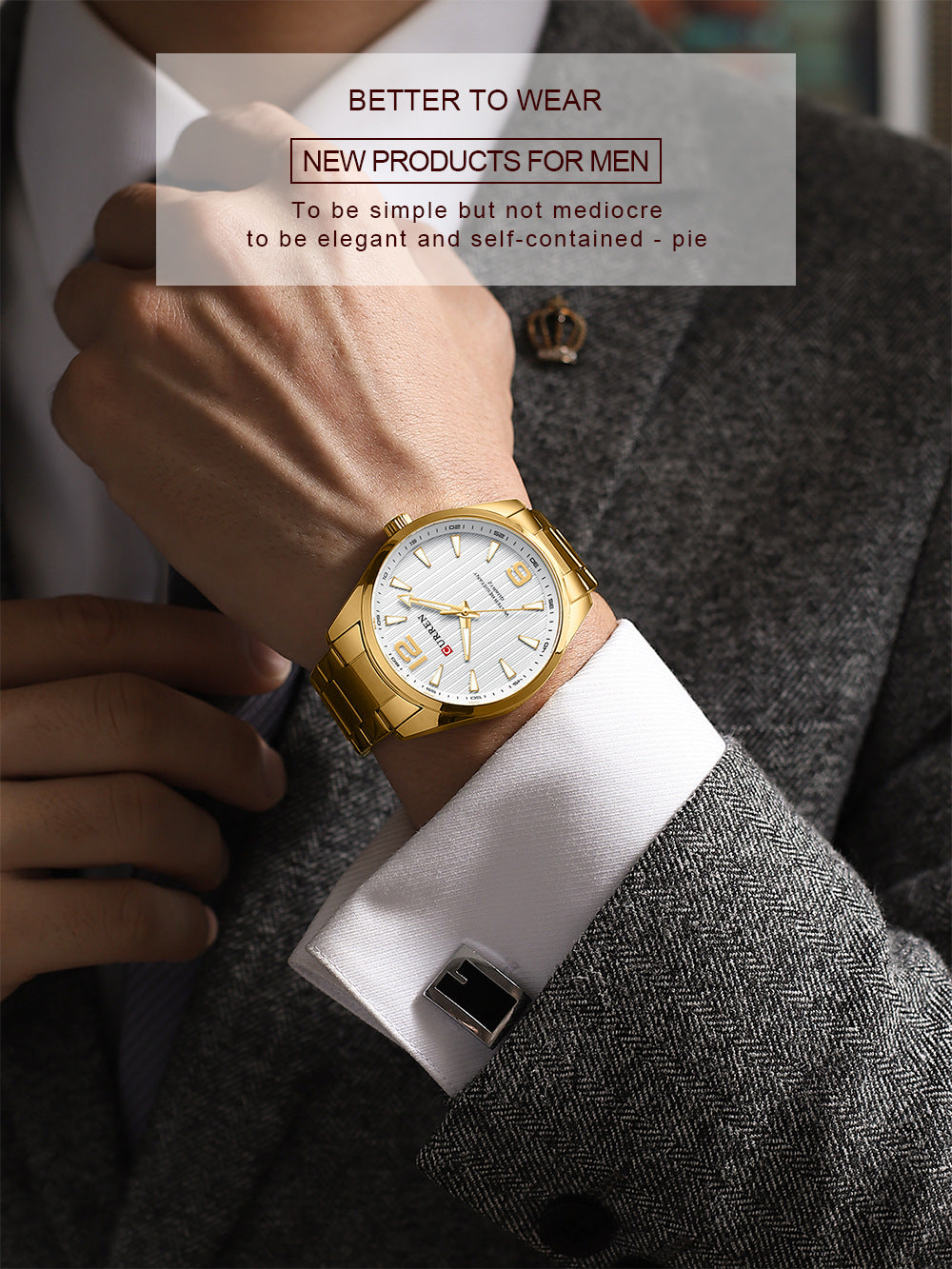 Business Quarzuhr für Herren mit Stahlarmband – Bild 7 | LuxeStyle